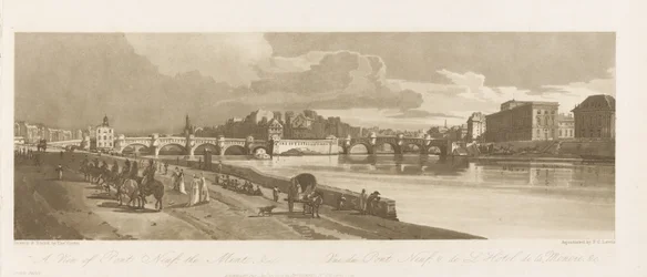 Ansicht der Pont Neuf, der Münze usw., ca. 1802